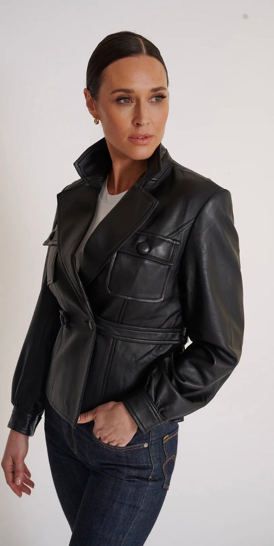 Birds Of A Feather Couture - Cartia Leather Jacket - Black 